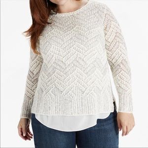 Lucky brand metallic and white knit sweater